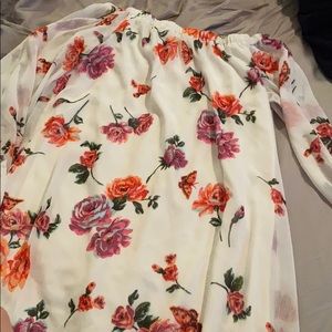 Off shoulder white dress with flowers